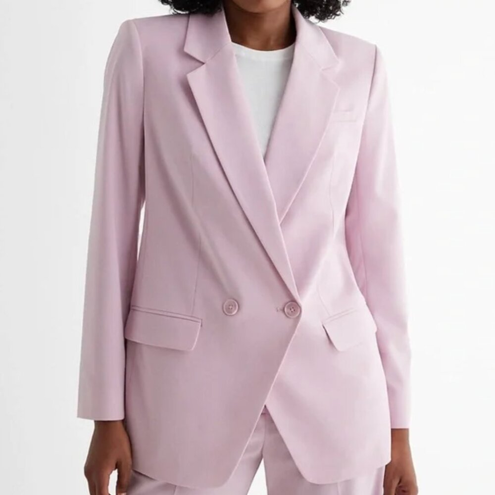 Express Double Breasted Cinched Boyfriend Blazer
